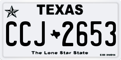 TX license plate CCJ2653
