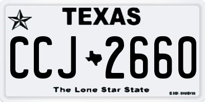TX license plate CCJ2660