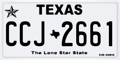 TX license plate CCJ2661