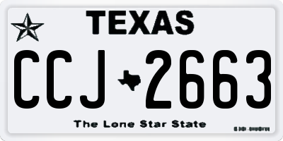 TX license plate CCJ2663