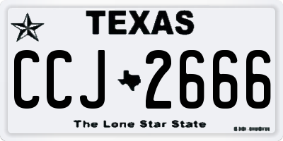 TX license plate CCJ2666
