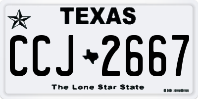 TX license plate CCJ2667