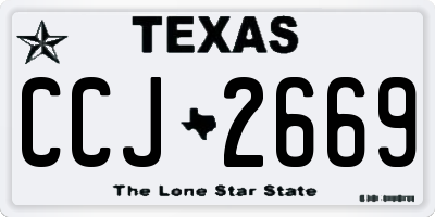 TX license plate CCJ2669