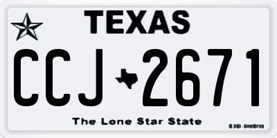 TX license plate CCJ2671