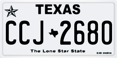 TX license plate CCJ2680