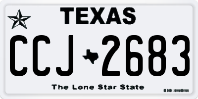 TX license plate CCJ2683