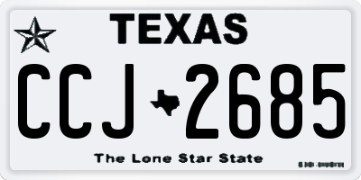 TX license plate CCJ2685