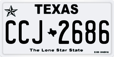 TX license plate CCJ2686