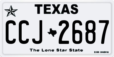 TX license plate CCJ2687