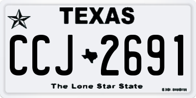 TX license plate CCJ2691