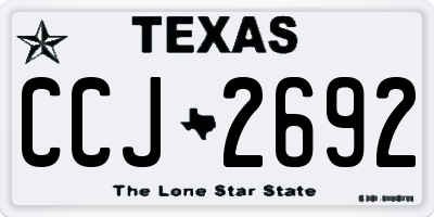 TX license plate CCJ2692