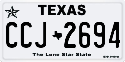 TX license plate CCJ2694