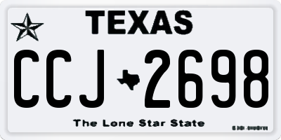 TX license plate CCJ2698