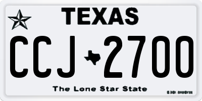 TX license plate CCJ2700