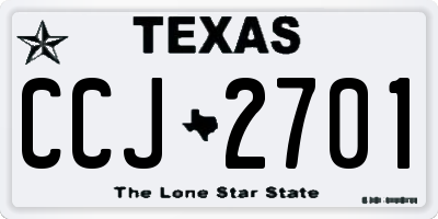 TX license plate CCJ2701