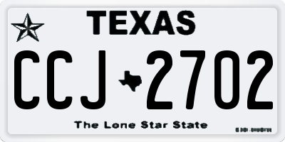 TX license plate CCJ2702