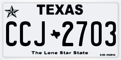 TX license plate CCJ2703