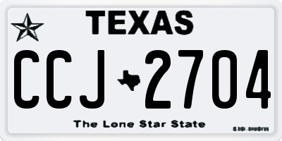 TX license plate CCJ2704