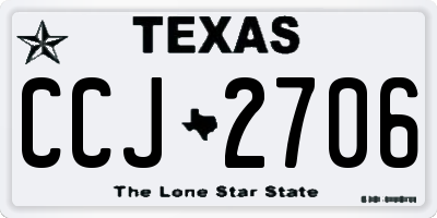 TX license plate CCJ2706