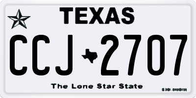TX license plate CCJ2707