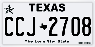 TX license plate CCJ2708