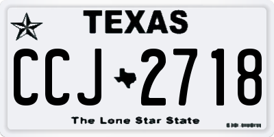 TX license plate CCJ2718