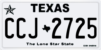 TX license plate CCJ2725