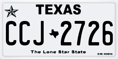 TX license plate CCJ2726