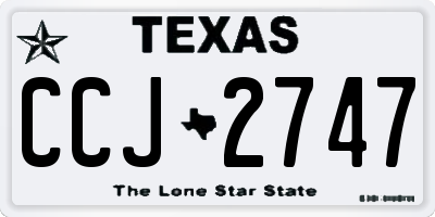 TX license plate CCJ2747
