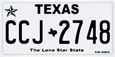 TX license plate CCJ2748