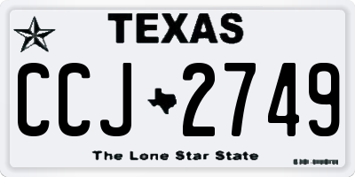 TX license plate CCJ2749