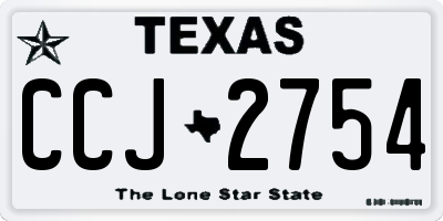 TX license plate CCJ2754