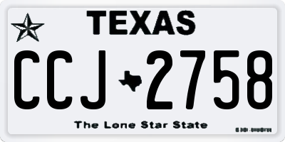 TX license plate CCJ2758