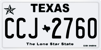 TX license plate CCJ2760