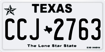 TX license plate CCJ2763