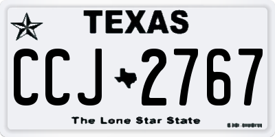 TX license plate CCJ2767