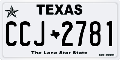 TX license plate CCJ2781