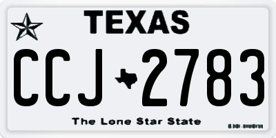 TX license plate CCJ2783