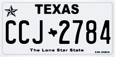 TX license plate CCJ2784