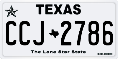 TX license plate CCJ2786