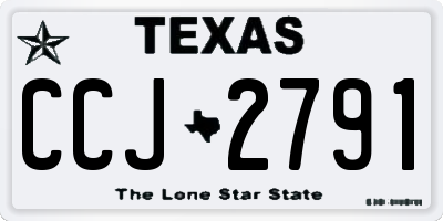 TX license plate CCJ2791