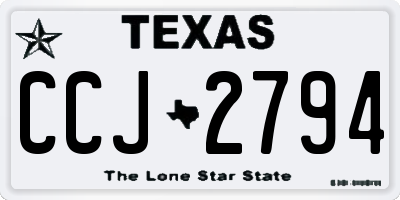 TX license plate CCJ2794