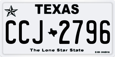 TX license plate CCJ2796