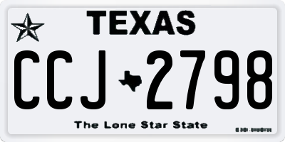 TX license plate CCJ2798