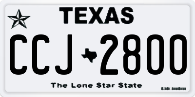 TX license plate CCJ2800