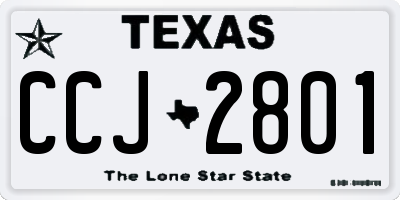 TX license plate CCJ2801
