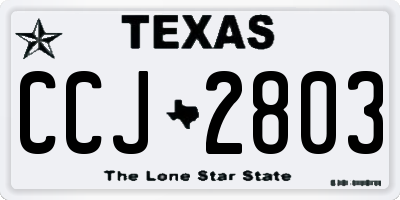 TX license plate CCJ2803
