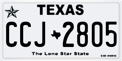 TX license plate CCJ2805