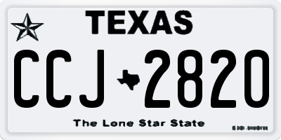 TX license plate CCJ2820
