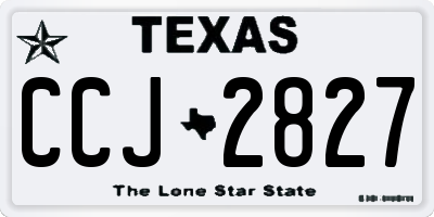 TX license plate CCJ2827